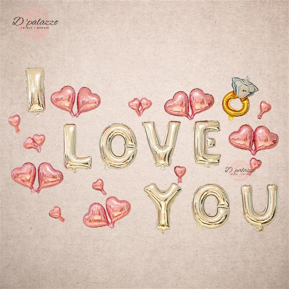 (Ready Stock) I LOVE YOU Diamond Surprise Balloon Decoration (Ready Stock) I LOVE YOU Diamond Surprise Balloon Decoration