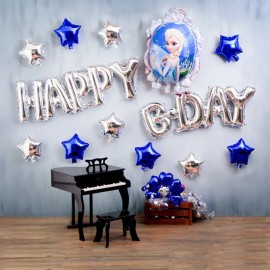 image of Frozen Elsa Happy Bday Decoration Balloon Set Birthday Party Decoration Set