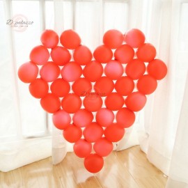 image of Love Shape Net 5 inches Latex Balloon Decoration (Net+38 Pink Balloon+6 Backup)