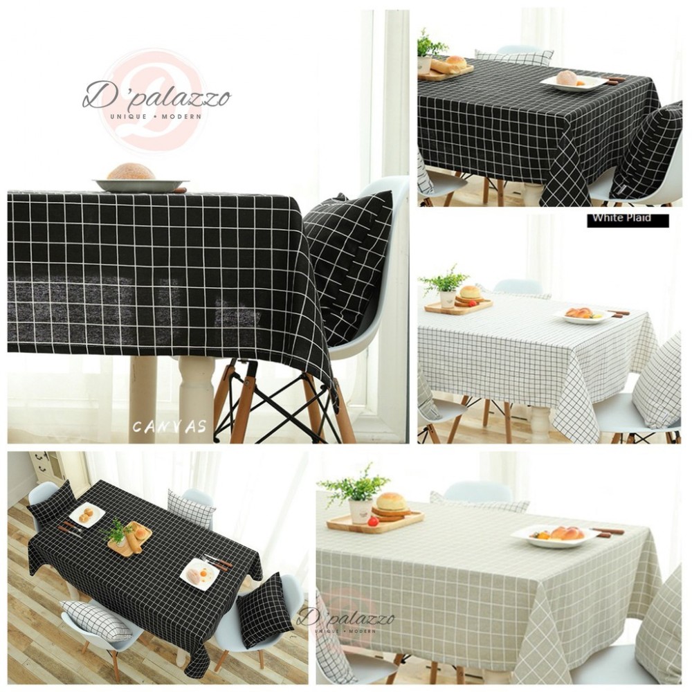 Elegant Cotton Linen Plaid Table Cloth Table Cover Dustproof Dinner Dinning Elegant Cotton Linen Plaid Table Cloth Table Cover Dustproof Dinner Dinning