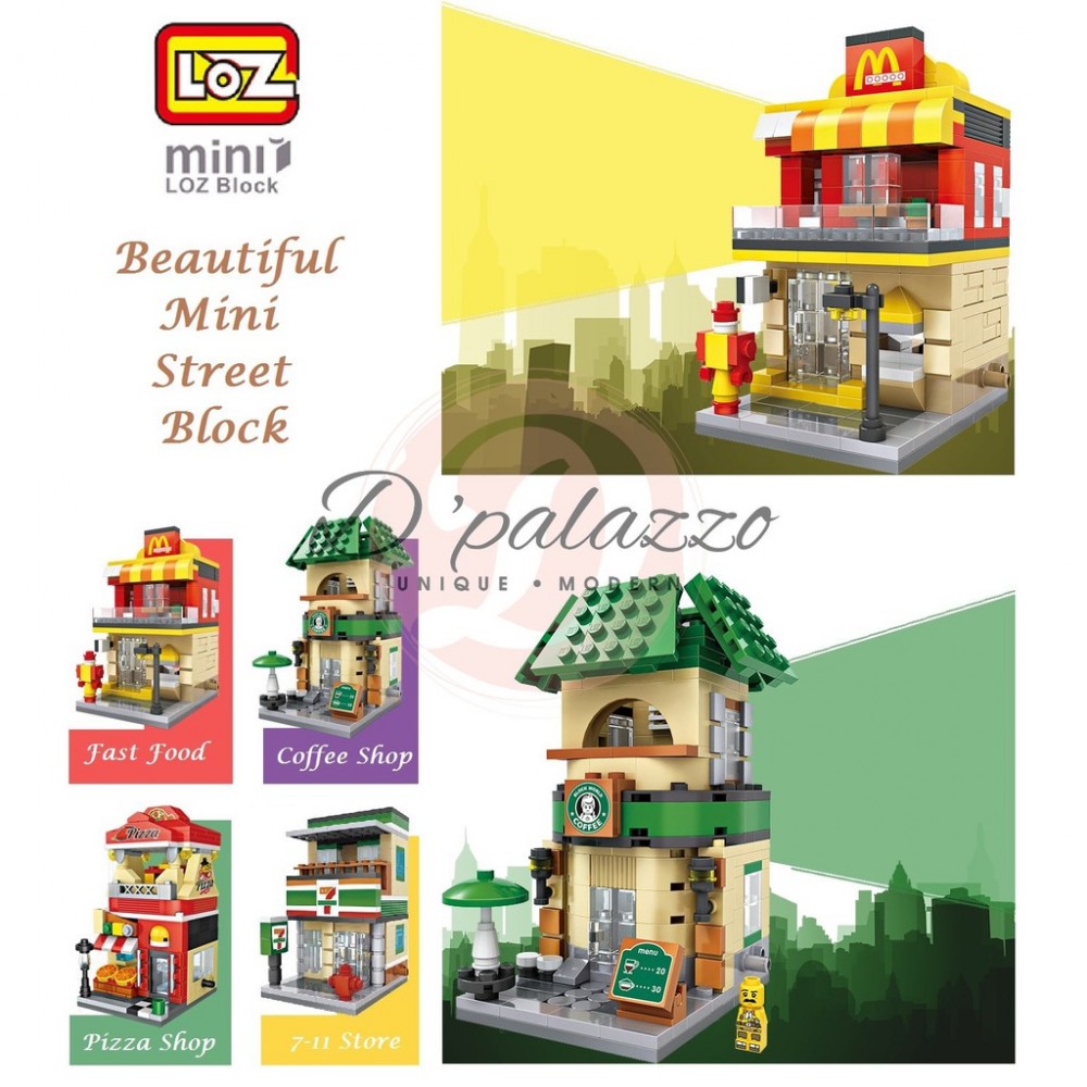 LOZ Mini Branded Building Block / Street Block Street View Block Mini Block LOZ Mini Branded Building Block / Street Block Street View Block Mini Block