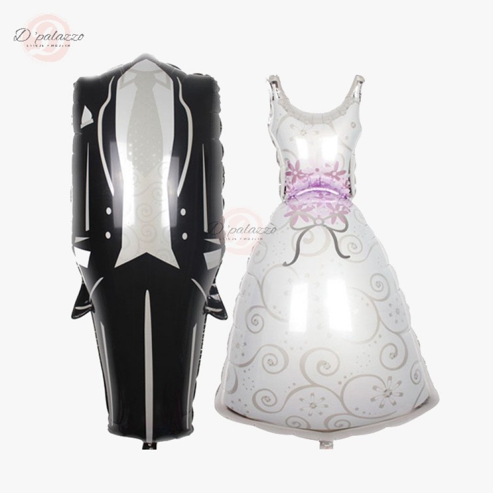 Bride Bridal Wedding Tuxedo Dress Foil Balloon Decoration Bride Bridal Wedding Tuxedo Dress Foil Balloon Decoration