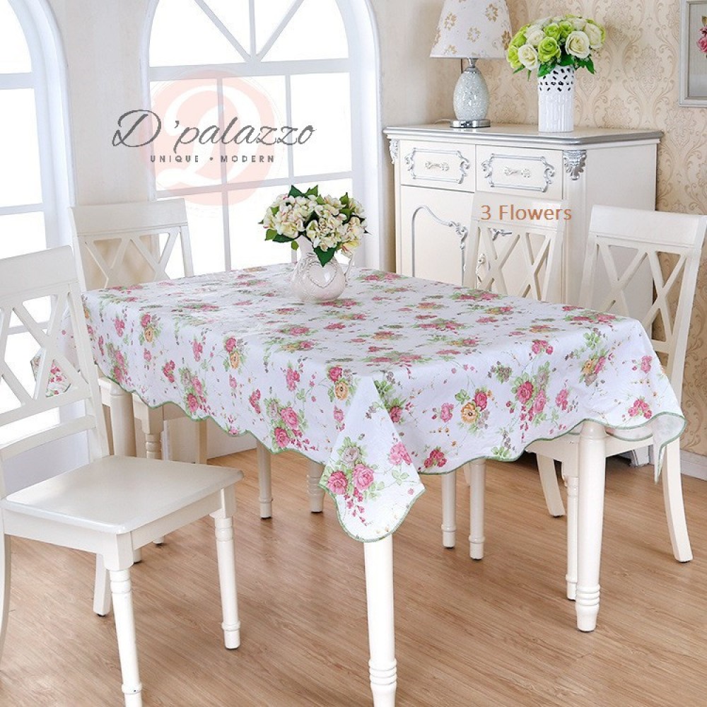 Waterproof Oil Proof PVC Table Cover Table Cloth 3 Flower Design Home Dining Waterproof Oil Proof PVC Table Cover Table Cloth 3 Flower Design Home Dining