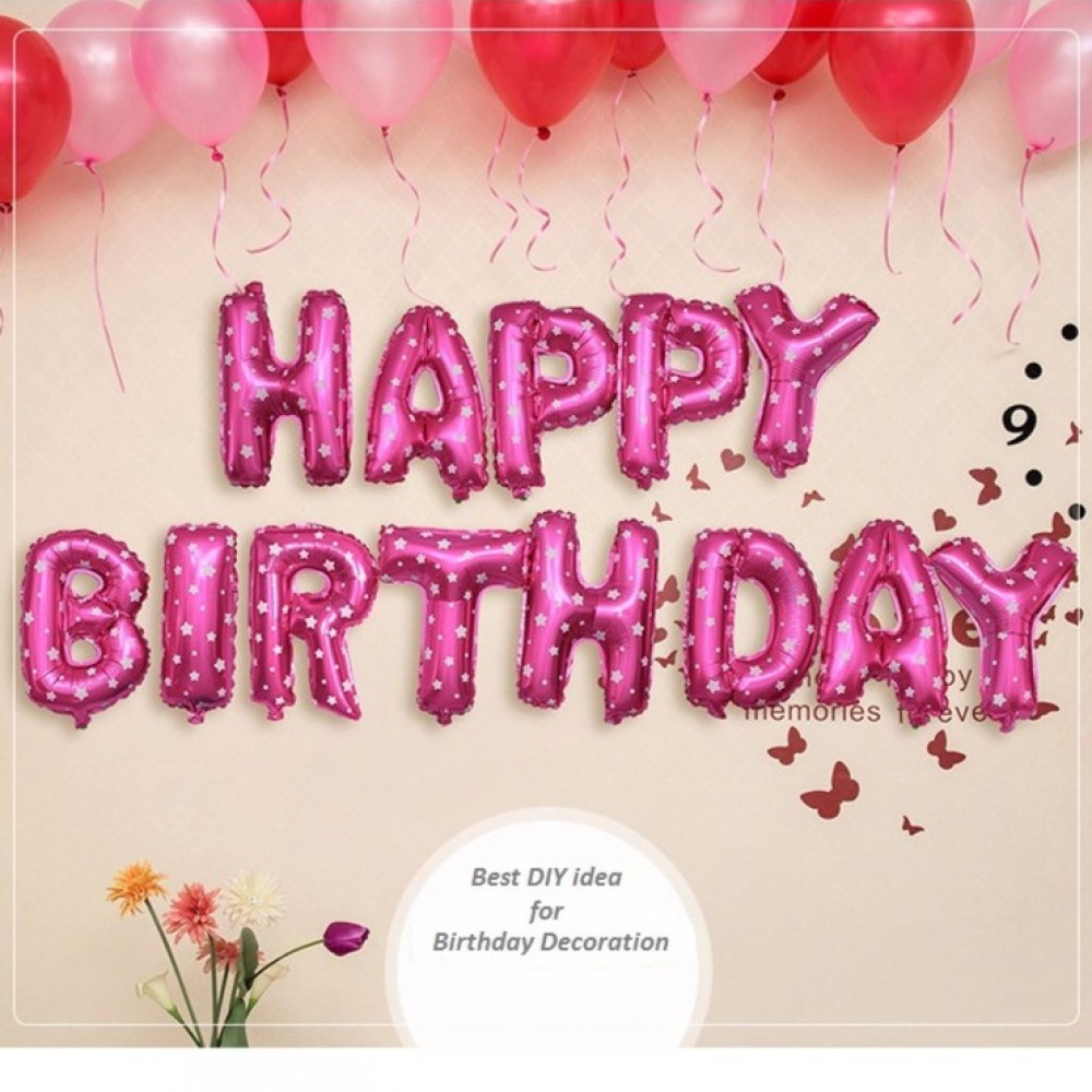 Happy Birthday Balloon White Love Dot Party Decoration Foil