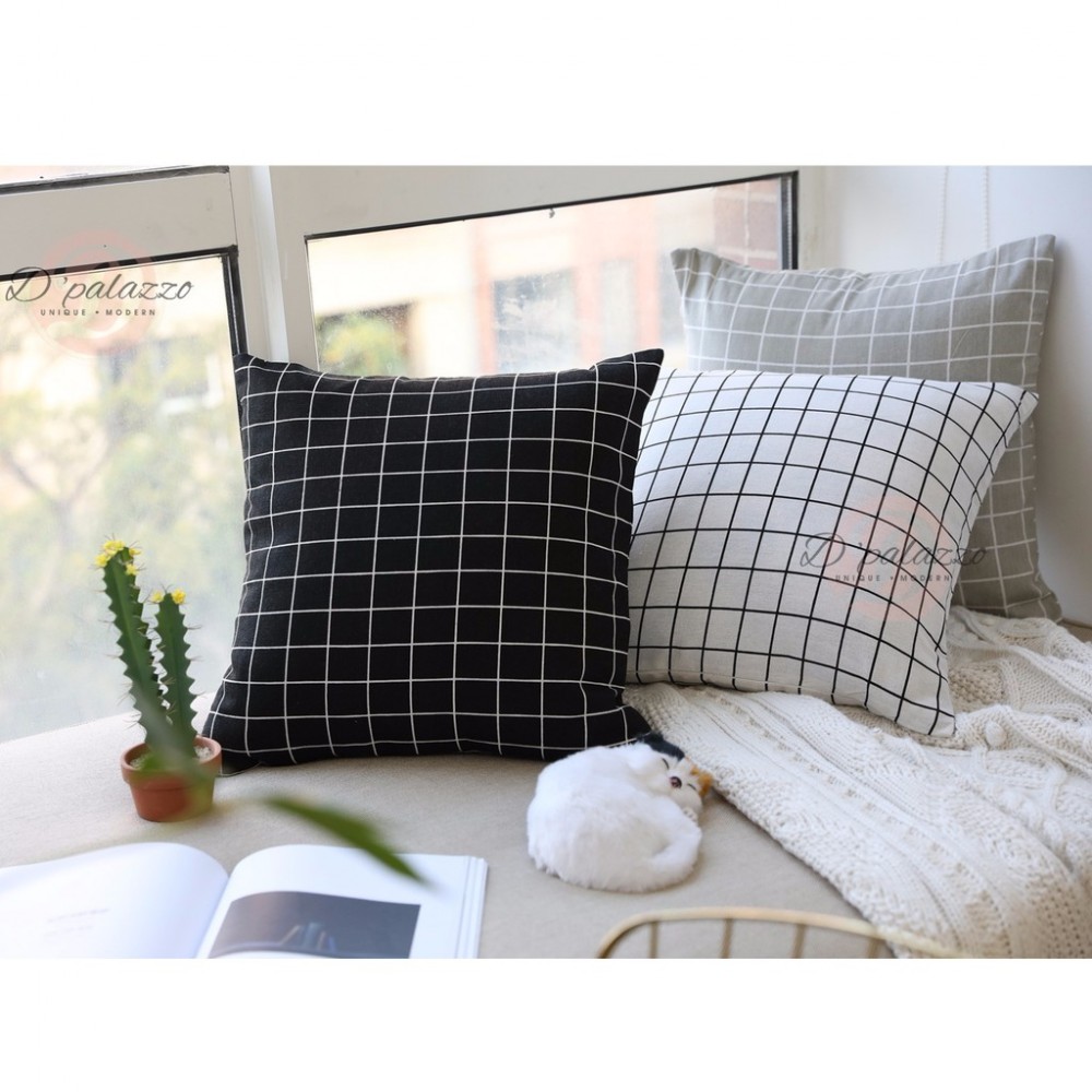 (Ready Stock) Plaid Pillow Cover Pillow Case Sofa Cushion Home Decoration (Ready Stock) Plaid Pillow Cover Pillow Case Sofa Cushion Home Decoration