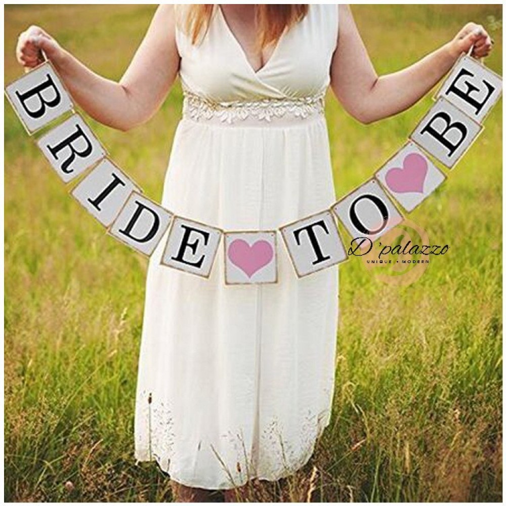 BRIDE TO BE Card Paper Bunting Banner Wedding Party Photo Prop BRIDE TO BE Card Paper Bunting Banner Wedding Party Photo Prop