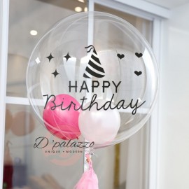 image of Transparent Balloon Stickers Happy Birthday Sticker Birthday Party Decoration