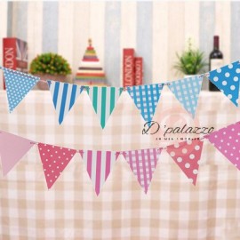 image of Birthday Flag Blue Pink Triangle Bunting Banner Flag for Birthday Party Deco