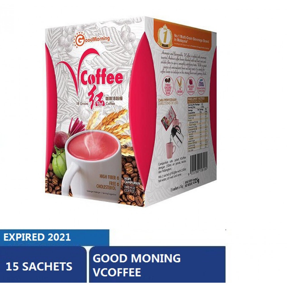 GoodMorning VCoffee 18 Grains Red Coffee (15 Sachets X 15g)