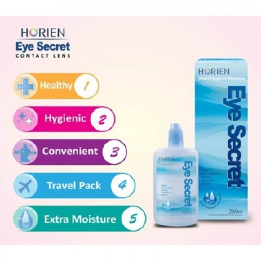 Horien Eye Secret Solution 360 ML MULTI PURPOSE SOLUTION Horien Eye Secret Solution 360 ML MULTI PURPOSE SOLUTION