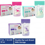 Lunavie Double Zip-Lock Breast Milk Storage Bag 5oz/7oz/10oz