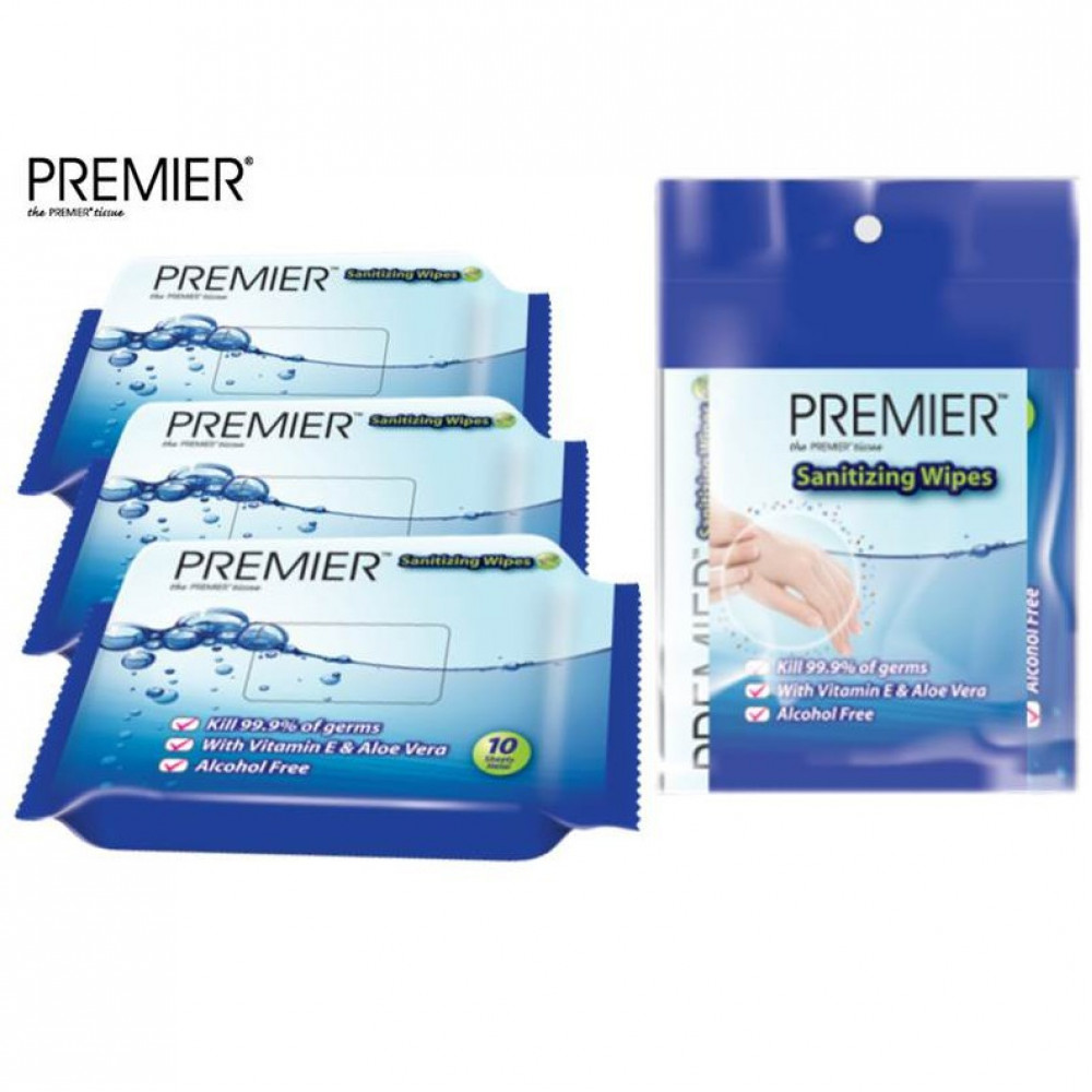 Premier Sanitizing Wipes 10's x 3pkts Premier Sanitizing Wipes 10's x 3pkts