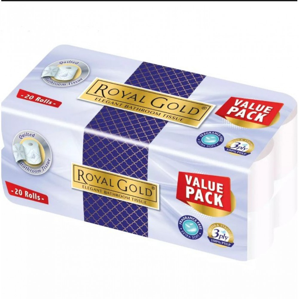 Royal Gold Elegant Toilet Roll (220s x 20Rolls)