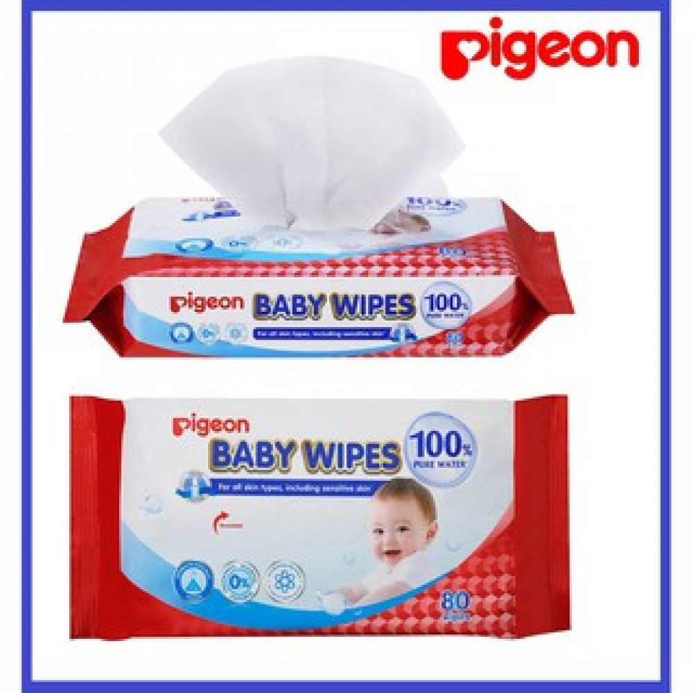 Pigeon Baby Wipes 100% Pure Water 80's