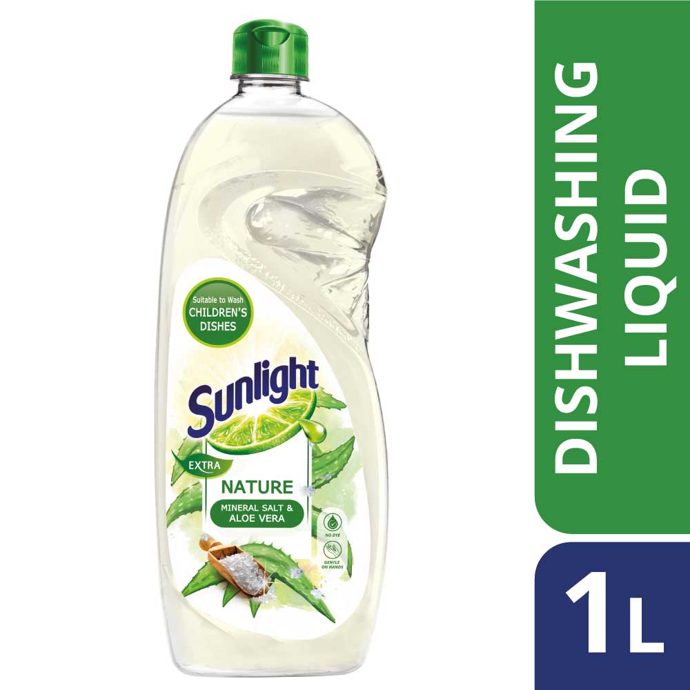 Sunlight Extra Nature Mineral Salt & Aloe Vera Dishwashing Liquid 1L Sunlight Extra Nature Mineral Salt & Aloe Vera Dishwashing Liquid 1L