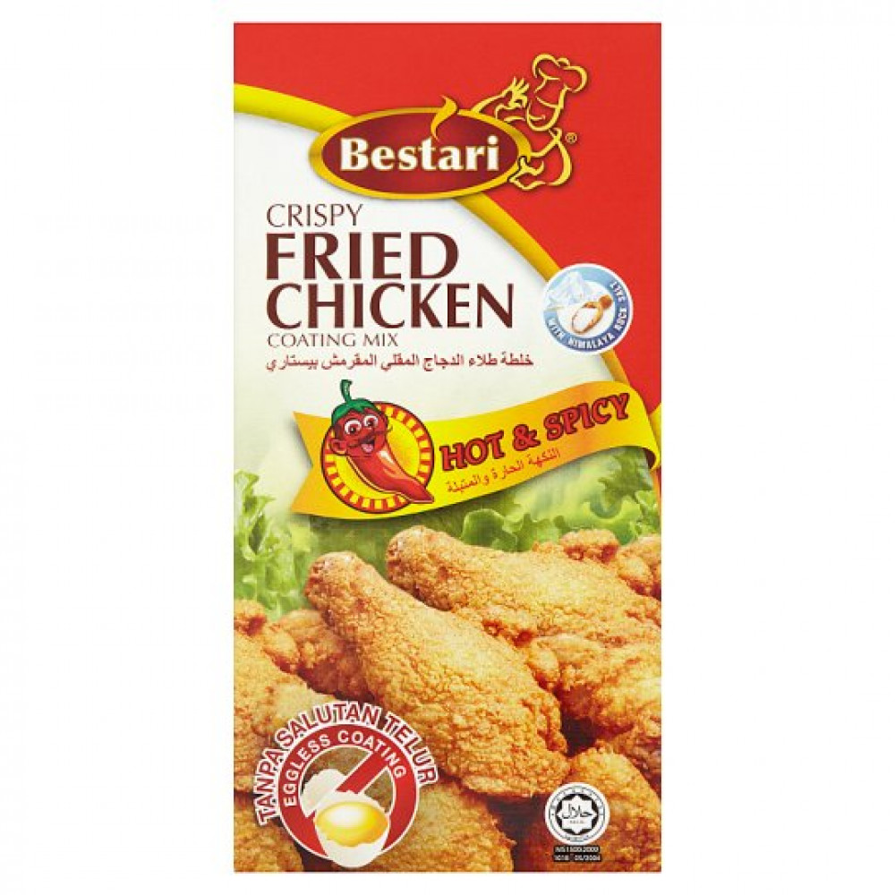 Bestari Crispy Fried Chicken Hot & Spicy Coating Mix 150g Bestari Crispy Fried Chicken Hot & Spicy Coating Mix 150g