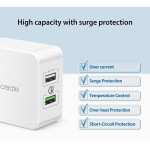 J5 Create 30W QC 3.0 USB 2-Port Charger (QC3.0 + 2.4A Fast Charging) - JUP20