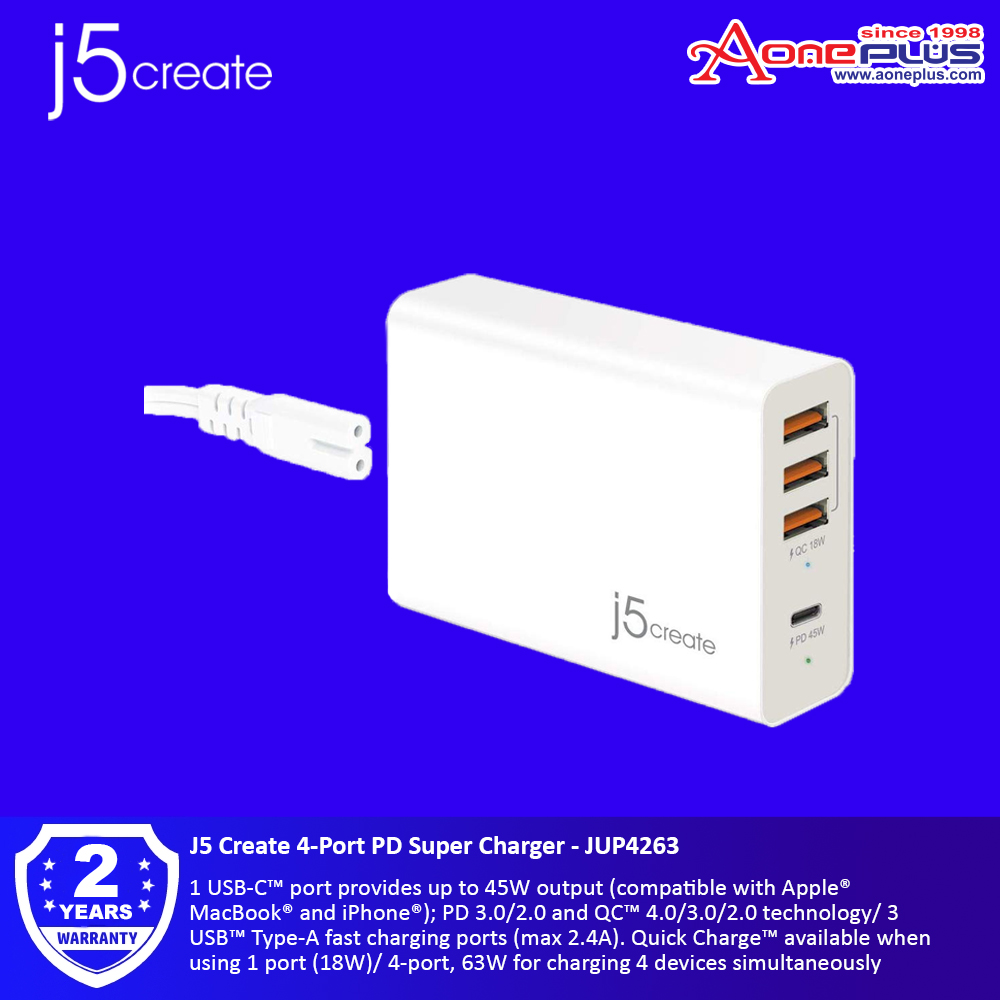 J5 Create 4-Port PD Super Charger - JUP4263