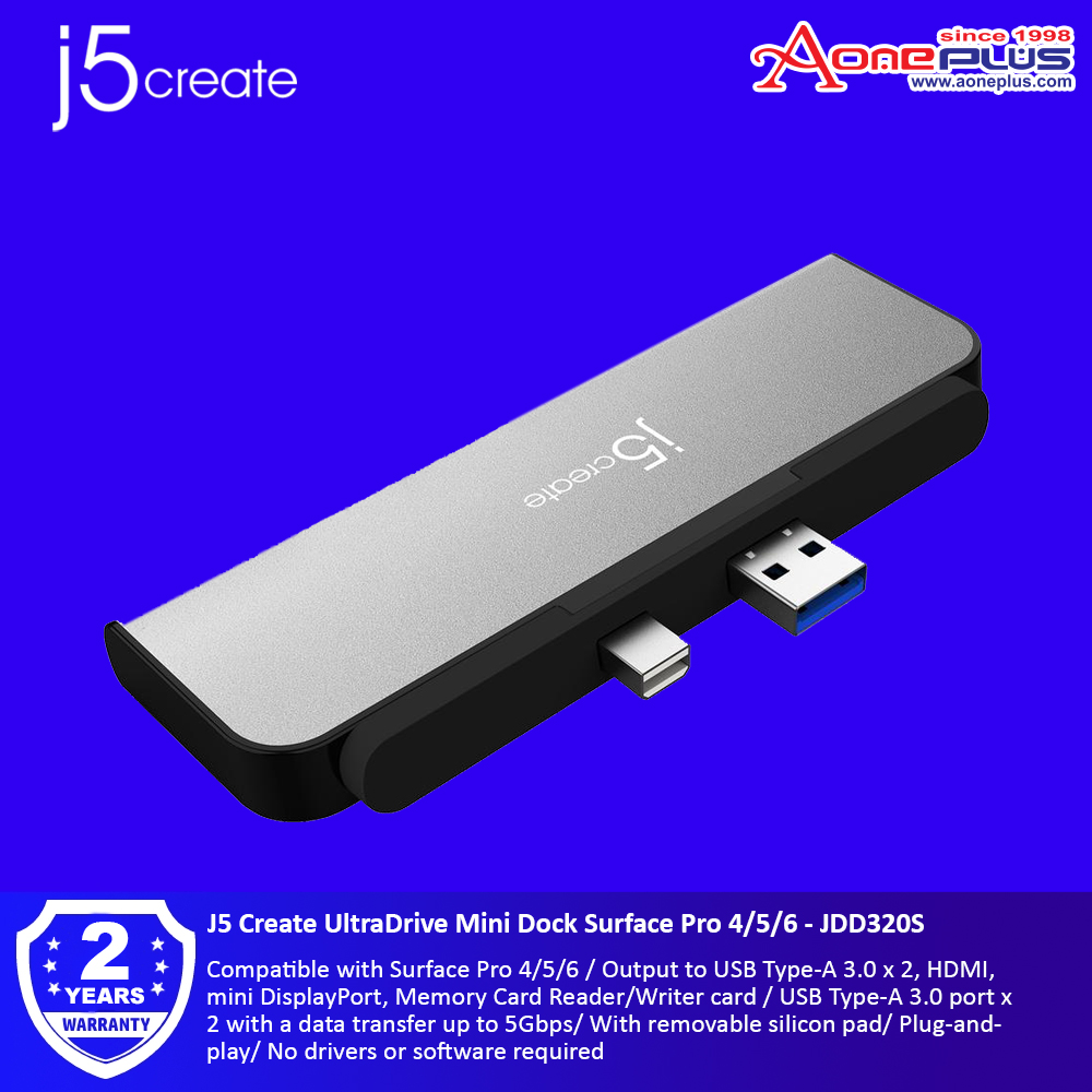 J5 Create UltraDrive Mini Dock Surface Pro 4/5/6 - JDD320S
