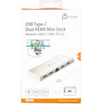 J5 Create USB Type-C Mini Dock (Support Dual Display with Power Display) - JCD381