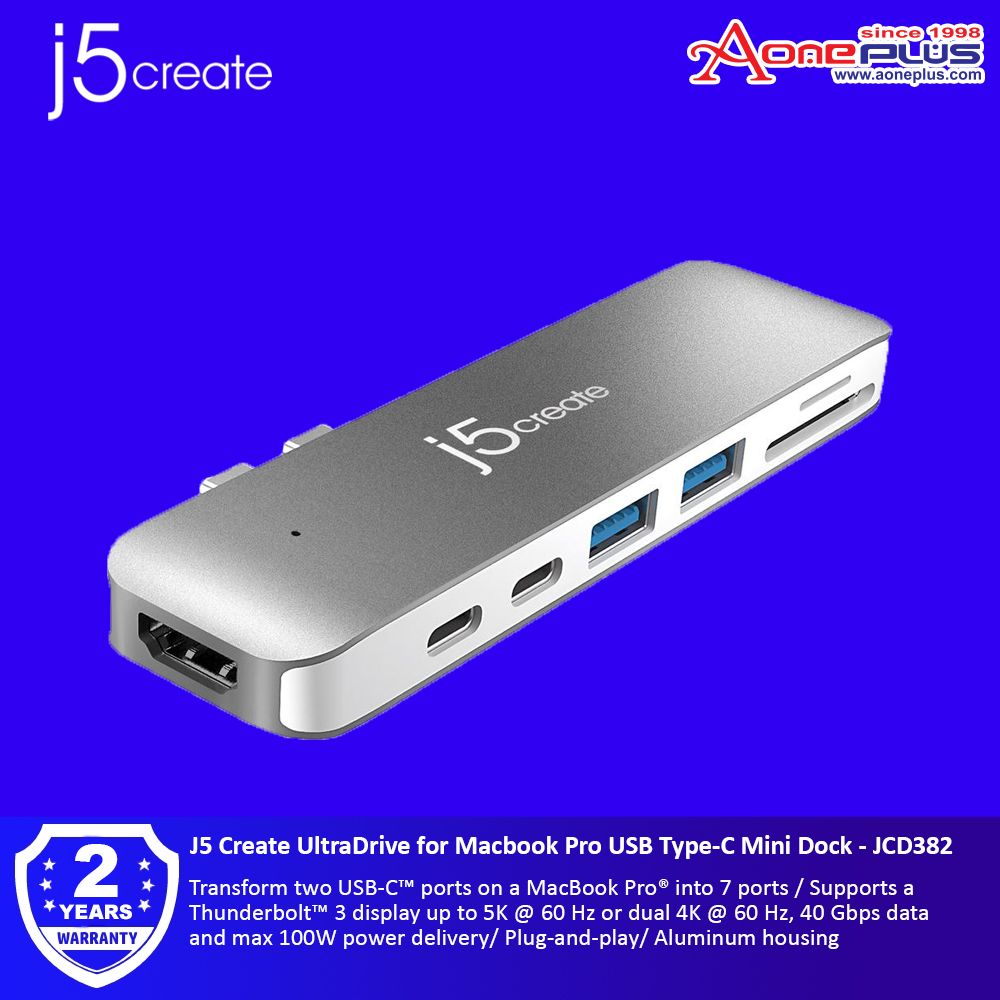 J5 Create UltraDrive for Macbook Pro USB Type-C Mini Dock - JCD382