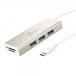 J5 Create USB 3.1 Type-C 3 Port Hub with SD/Micro SD Card Reader - JCH347