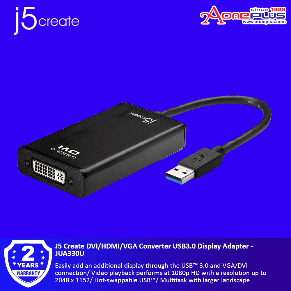 J5 Create DVI/HDMI/VGA Converter USB3.0 Display Adapter - JUA330U