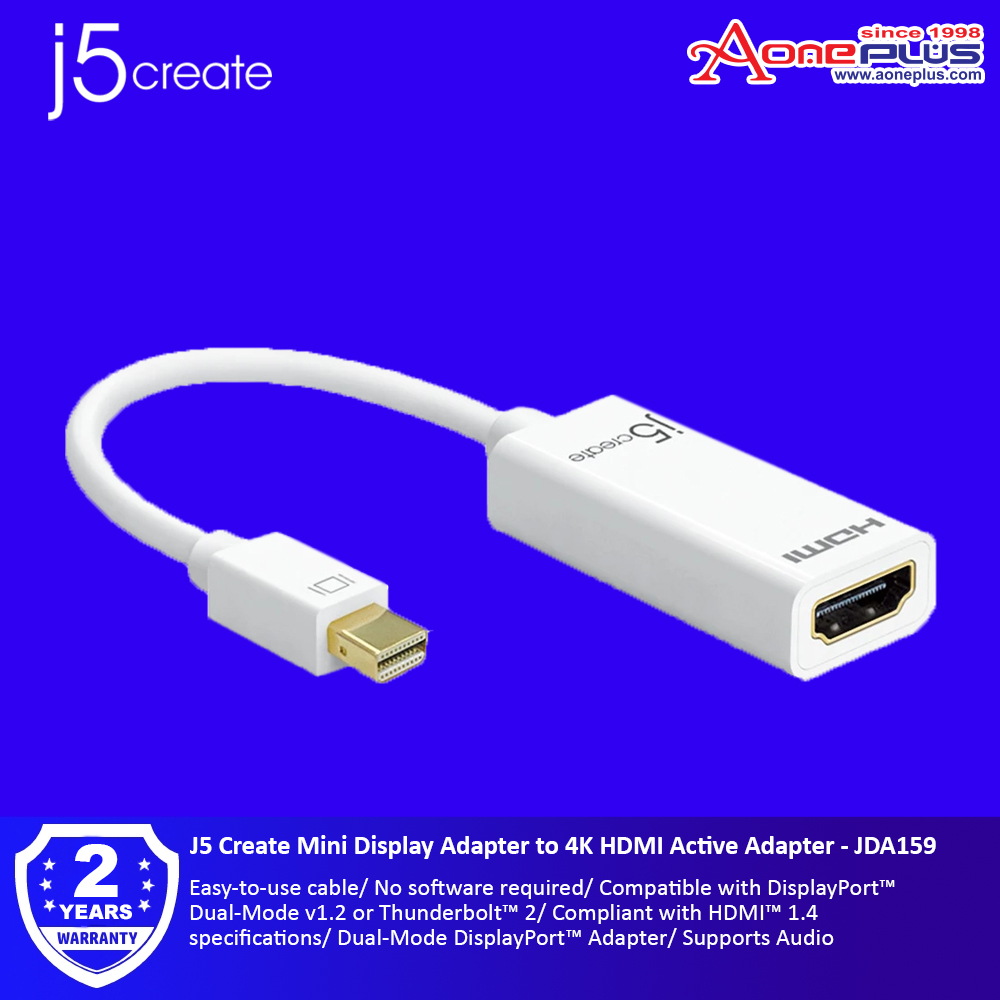 J5 Create Mini Display Adapter to 4K HDMI Active Adapter - JDA159