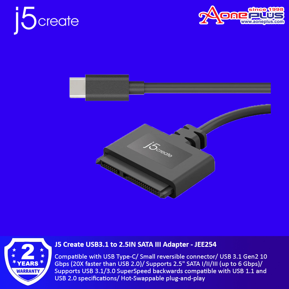 J5 Create USB3.1 to 2.5IN SATA III Adapter - JEE254
