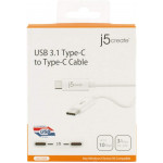 J5 Create USB3.1 Type-C to Type-C Cable / White - JUCX03