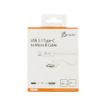 J5 Create USB3.1 Type-C to Micro-B Cable / White - JUCX07