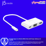 J5 Create Type-C to VGA & USB3.0 Hub with Power Delivery 2.0 - JCA378