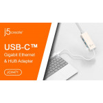 J5 Create Type-C Gigabit Ethernet & USB3.0 Hub - JCH471