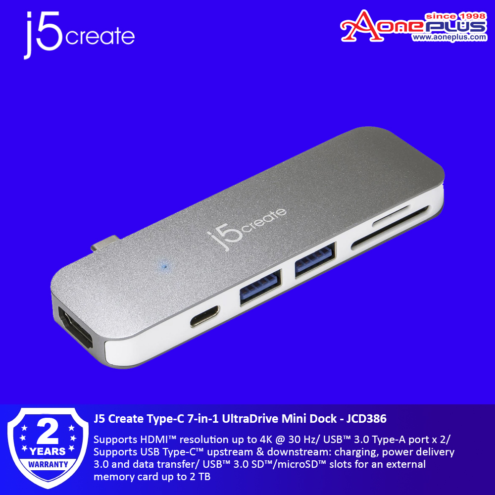 J5 Create Type-C 7-in-1 UltraDrive Mini Dock - JCD386