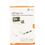 J5 Create USB Type-C to HDMI & USB3.0 Hub With Power - JCA379