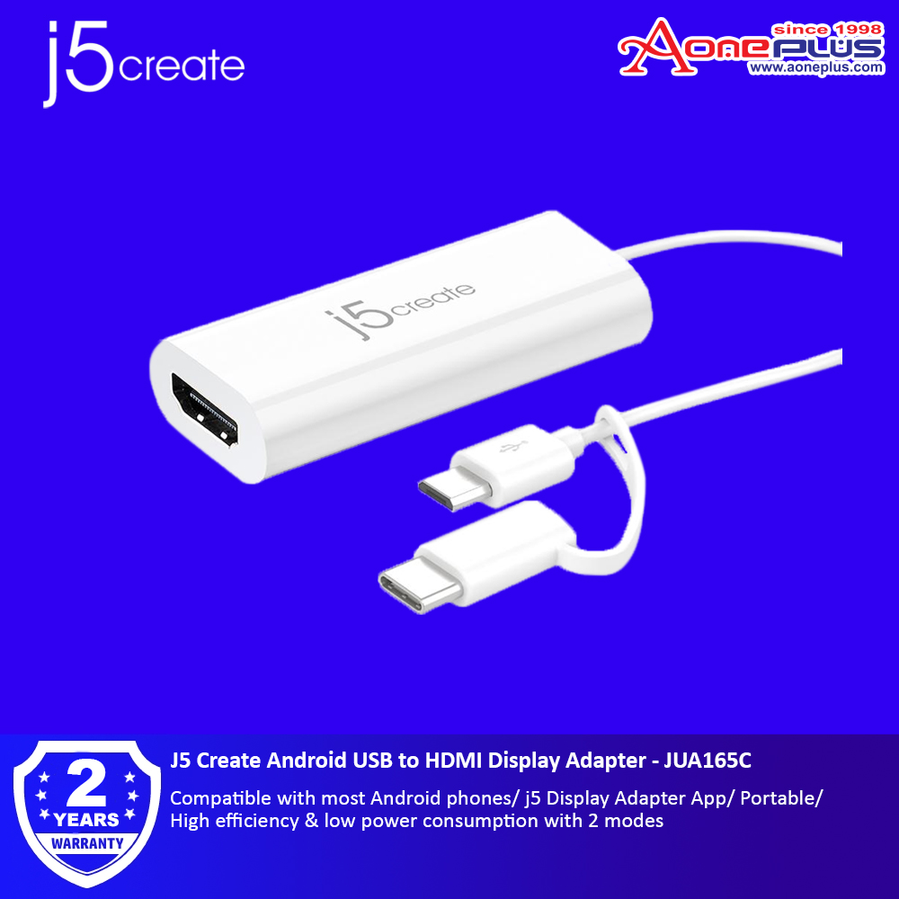 J5 Create Android USB to HDMI Display Adapter - JUA165C J5 Create Android USB to HDMI Display Adapter - JUA165C