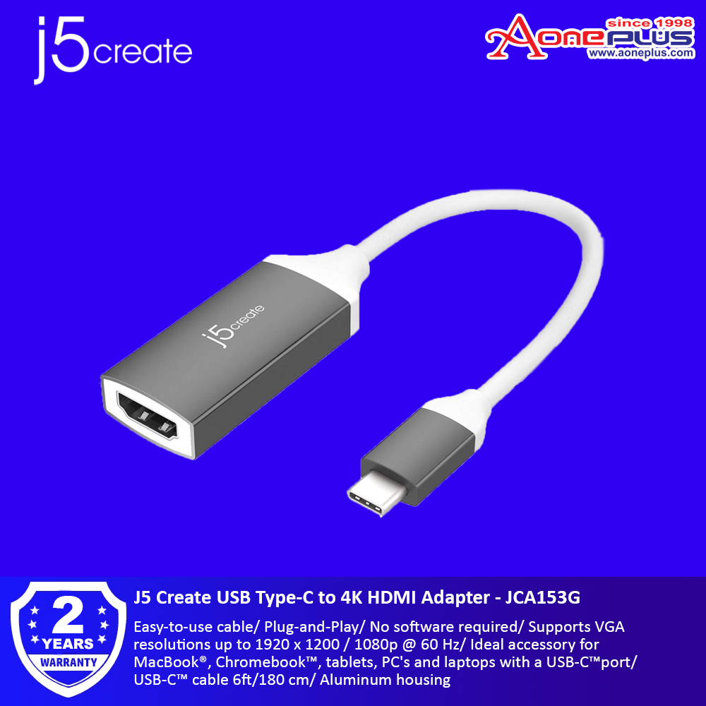 J5 Create USB TypeC to 4K HDMI Adapter JCA153G