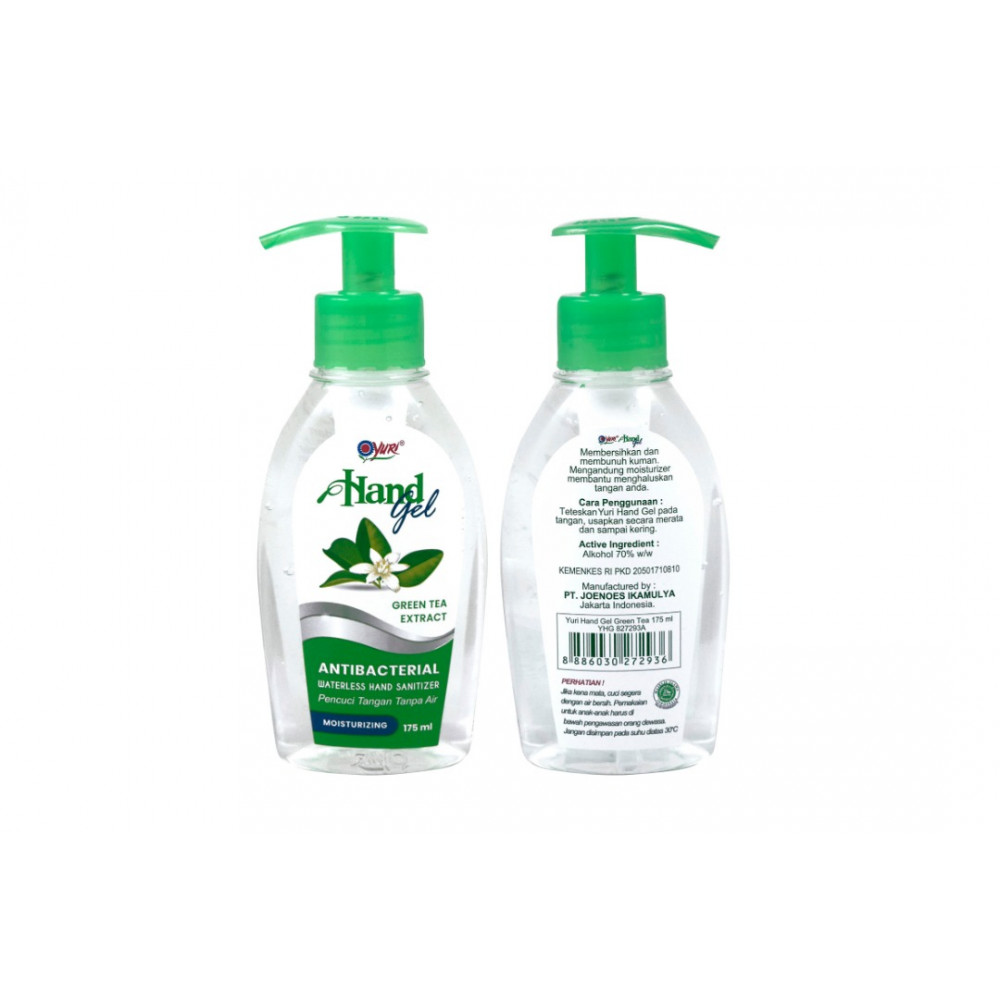 Yuri Handgel Antibacterial Waterless Hand Sanitizer Green Tea 175ML