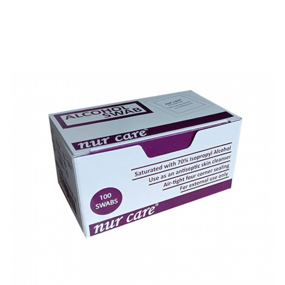 NURCARE ALCOHOL SWAB 100`S	