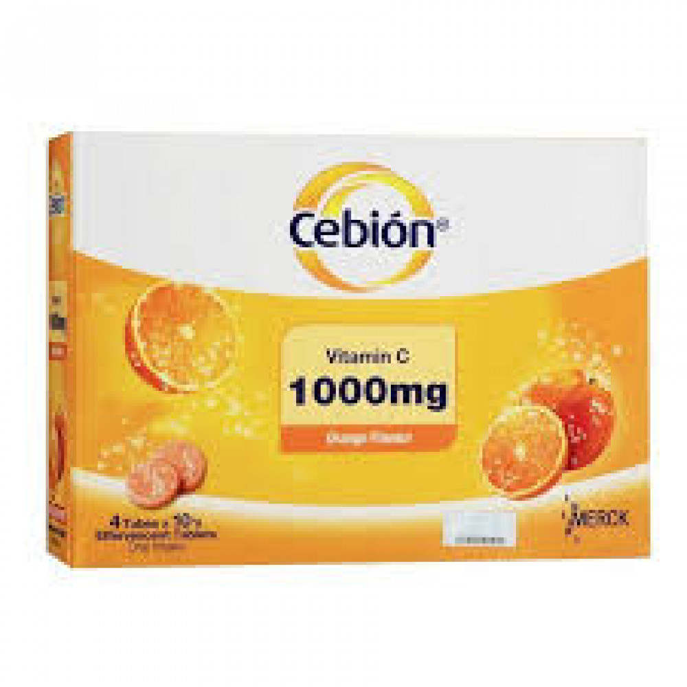 Cebion Vitamin C Effervescent Orange 1000mg 4 x10S
