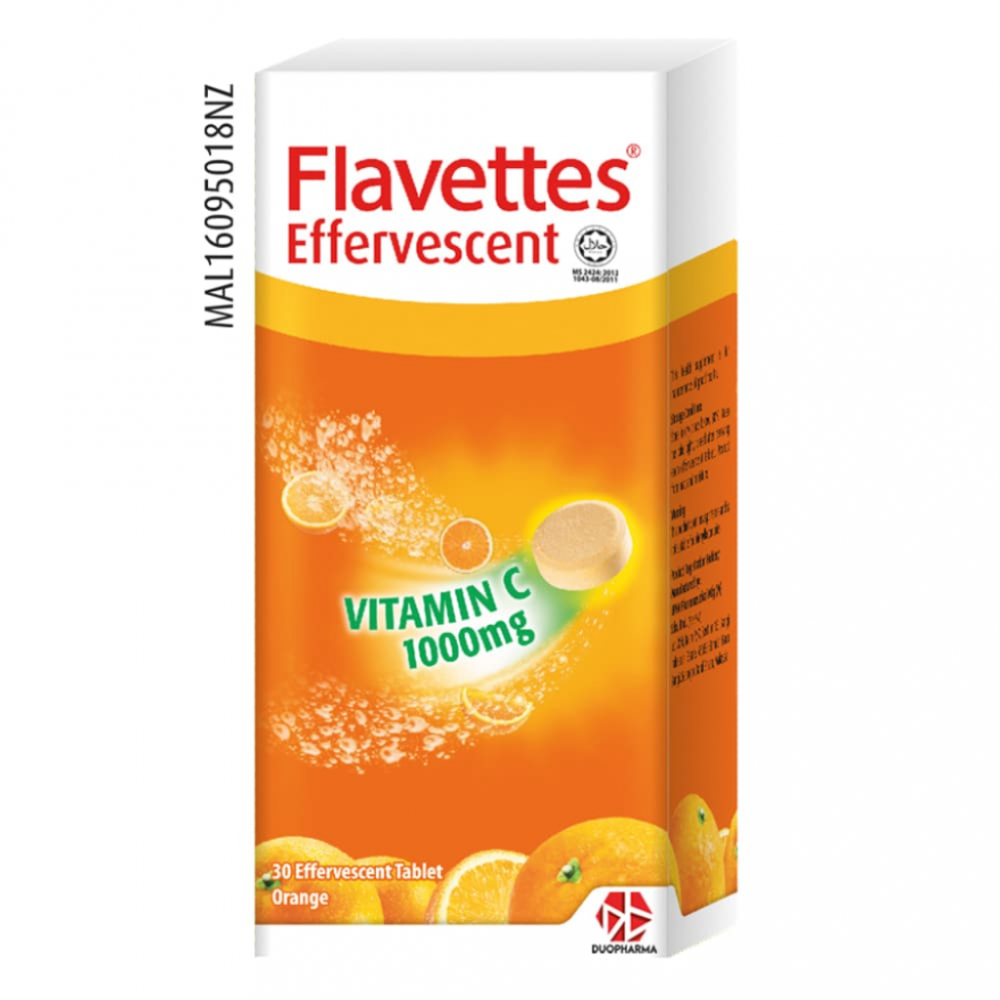Flavettes Effervescent Vitamin C 1000mg - Orange (30's) Flavettes Effervescent Vitamin C 1000mg - Orange (30's)