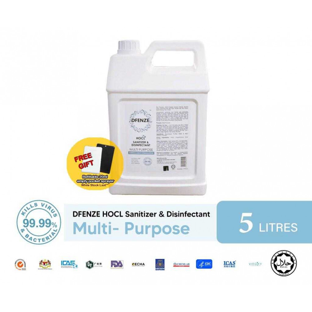 Dfenze HOCL Multipurpose Sanitiser & Disinfectant 5 Liter