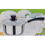Stainless Steel Milk Pot With Combined Lid - 18cm