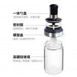 Transparent Glass Seasoning Bottle Salt Condiment Airtight Jar Spice Container for Salt Sugar Pepper Powder with Spoon