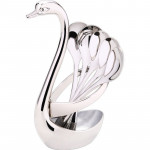 Swan Base Dinnerware Set Fruit Dessert Storage Shelf with Stainless Steel Forks/Spoon