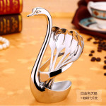 Swan Base Dinnerware Set Fruit Dessert Storage Shelf with Stainless Steel Forks/Spoon