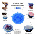 High Grade Silicone Stretch Lids,6-Pack Flexible Container Lids Food Covers