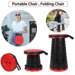 Simple Stool Collapsible, Portable Retractable/Telescoping Stool Load 330 lb, Camping Folding Seat for Travel, Fishing, Garden