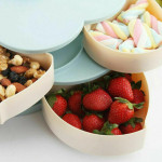 【Single / Double-Layer】 Rotating Flower Petal Candy Box Nuts Case Snack Storage Box Container