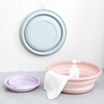 【House Partner】Washbasin Portable Folding Washbasin Household Hangable Plastic Basin Foldable Basin Foot Basin